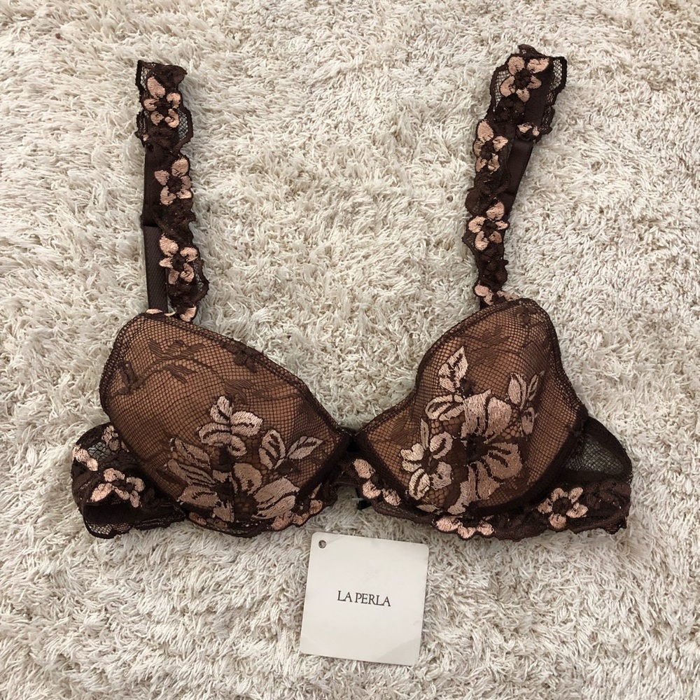 La Perla Bra Brown Tan Floral Lingerie